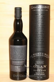 Oban Bay Reserve - Game of Thrones The Night's Watch - single Malt scotch Whisky / Sample ab