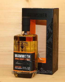 Mammoth Whisky "Classic Edition" Grumsiner Whisky mit 45,8% - 4 Jahre Rum Fass gelagert - Single Grain Whisky aus der Grumsiner Brennerei in der Uckermark