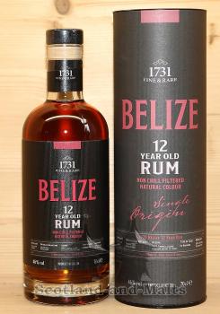 1731 Fine & Rare Rum - Belize Rum 12 Jahre Bourbon Casks mit 46,0% - Single Origin Rum aus Belize
