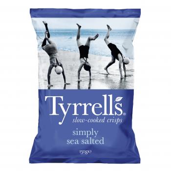 Tyrrells simply sea salted - 150g Tüte Kartoffelchips mit Meersalz aus England von Tyrrells