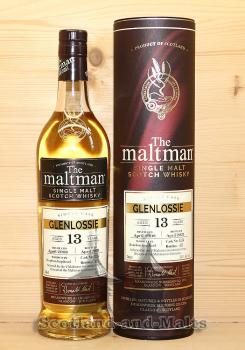 Glenlossie 2008 - 13 Jahre Bourbon Hogshead No. 4254 mit 54,1% von The Maltman - single Malt scotch Whisky