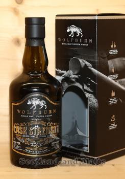 WOLFBURN SPECIAL EDITION CASK STRENGTH / FATHER'S DAY Lightly Peated, Quarter Cask / Sherry Butt Aged 7 Years with 58,2 %/vol. single Malt scotch Whisky - Wolfburn Distillery