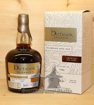 Dictador Episodio 1 1996 / 2021 25 Jahre American Oak Cask No. AO-671 mit 44,0% - Singlke Cask Rum aus Kolumbien / Colombia