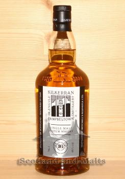 Kilkerran 16 Jahre 60% Sherry, 35% Bourbon und 5% Rum Cask mit 46,0% - single Malt scotch Whisky aus der Glengyle Distillery