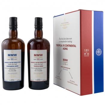MMW Wedderburn 11 Jahre Continental Aging versus Tropical Aging Scheer Velier Main Jamaica Vatted Single Rum - Set aus zwei Flaschen Rum aus Jamaika