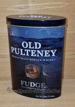 Old Pulteney Whisky Fudge mit Malt Whisky von Old Pulteney Distillery in der 250g Blechdose - Karamel mit Whisky von Gardiners of Scotland