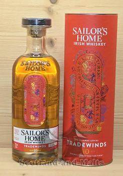 Sailor’s Home „TRADEWINDS“ 10 Jahre Irish Whiskey mit 43,0% Finished in Trinidad & Tobago Spiced Rum Casks