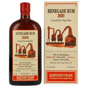 RENEGADE 2020/2023 3 Jahre - Habitation Velier Grenada Pure Single Rum mit 55,0% und ein Kongeneren von 466,4 gr/hlpa - Rum aus Grenada