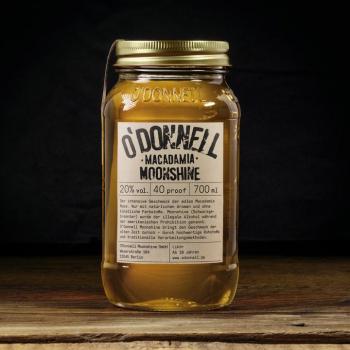 O´Donnell Moonshine Macadamia mit 20,0% - Likör mit kernigen Macadamia Nusskernen im 700 ml Mason Glas - Odonnell Moonshine aus Berlin