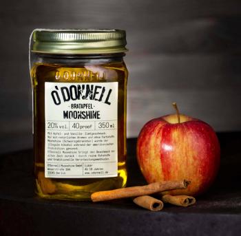O´Donnell Moonshine Bratapfel mit 20,0% - Apfellikör im 350 ml Mason Glas - Odonnell Moonshine aus Berlin