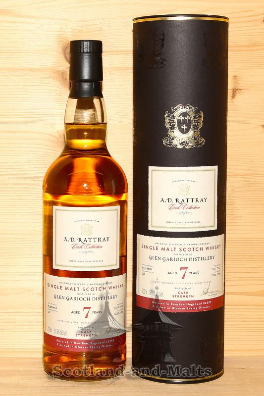 Glen Garioch 2011 - 7 Jahre Bourbon Hogshead No. 2297 + Oloroso Sherry Octaves Finish mit 57,6% - A.D. Rattray