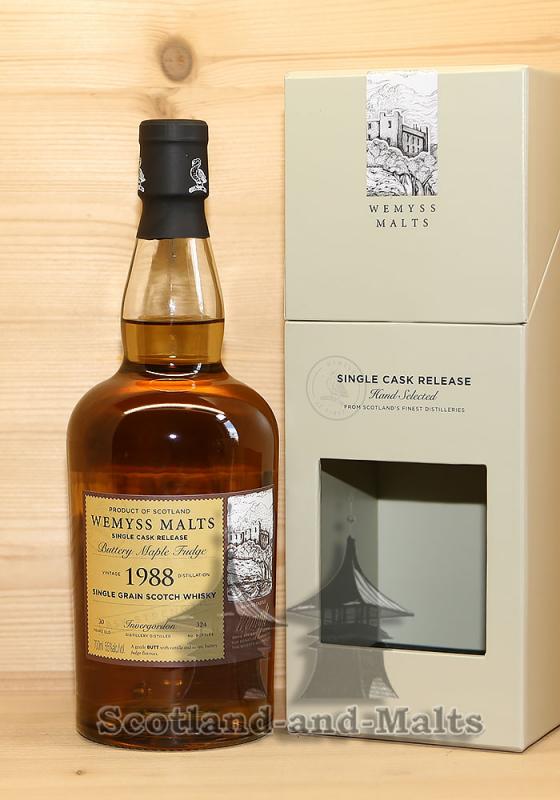 Invergordon 1988 Buttery Maple Fudge - 30 Jahre Sherry Butt mit 55,0% von Wemyss Malts - single Grain scotch Whisky / Sample ab
