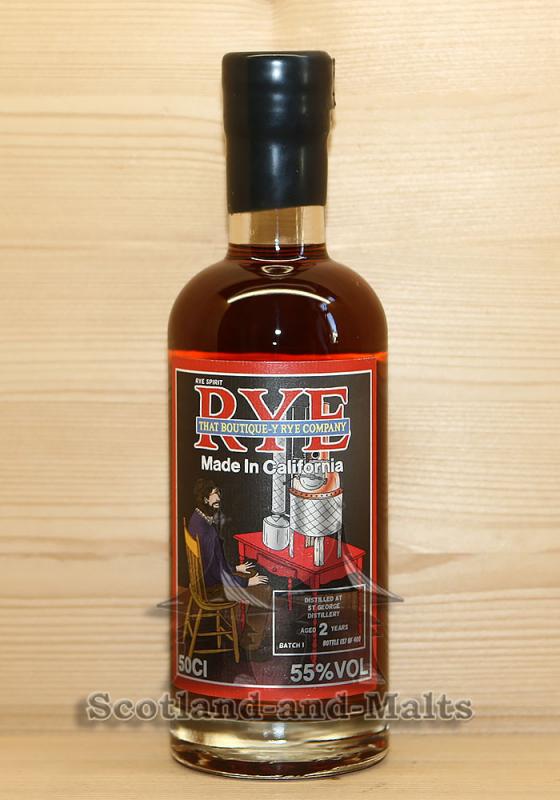 St. George Distillery 2 Jahre Batch 1 California Rye Whiskey mit 55,0% von That Boutique-y Rye Company von Atom Supplies Limited