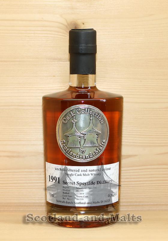 Secret Speyside Distillery 1991 - 28 Jahre Sherry Cask mit 44,9% / Sample ab