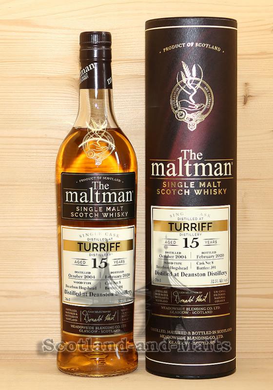 Turriff 2004 - 15 Jahre Bourbon Hogshead No. 8 mit 52,5% von The Maltman - single Malt scotch Whisky Deanston Distillery - Sample ab