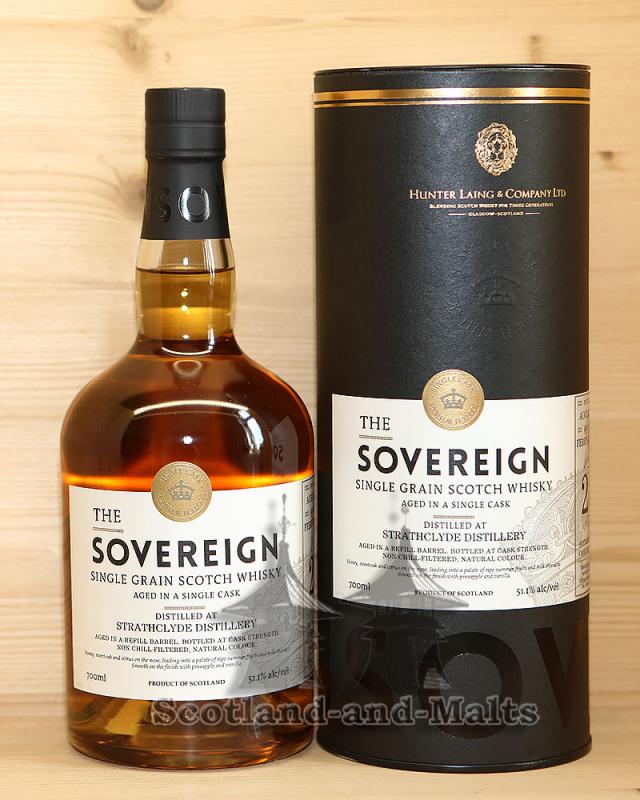 Strathclyde 1990 - 28 Jahre Refill Barrel No. HL15804 mit 51,1% - single Grain scotch Whisky - Sovereign von Hunter Laing
