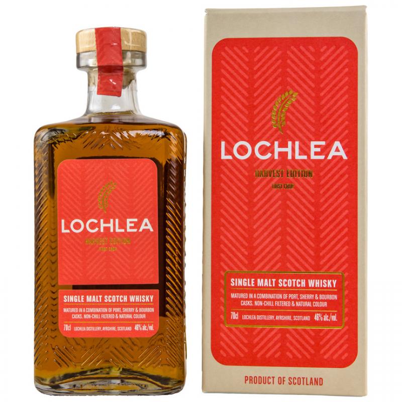 Lochlea Distillery Harvest Edition First Crop - Port Hogsheads, Oloroso Sherry Butts, First Fill Bourbon Barrels mit 46,0% Single Malt Scotch Whisky