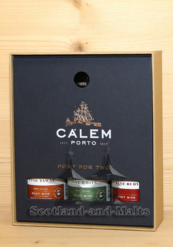 Porto Calem Port for Two mit 3 Portweinflaschen je 200 ml im Geschenkkarton - Portwein aus Portugal