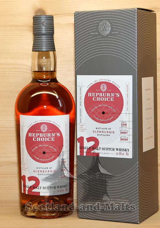 Glenburgie 2007 - 12 Jahre Bourbon Barrel + Wine Finish mit 46,0% Hepburn’s Choice von Hunter Laing