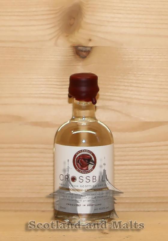Crossbill small Batch Scottish Dry Gin mit 43,8% - Gin aus Schottland 50ml Miniatur
