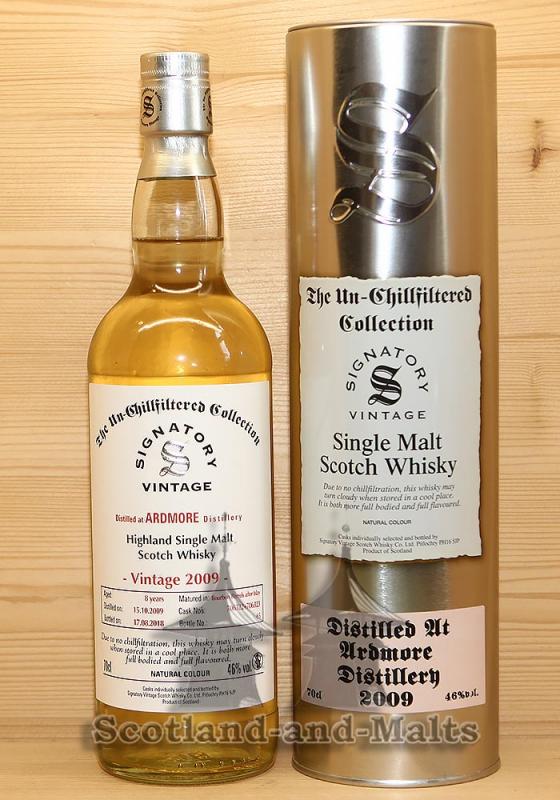 Ardmore 2009 - 8 Jahre Bourbon Barrels No. 706322 + 706323 mit 46,0% von Signatory