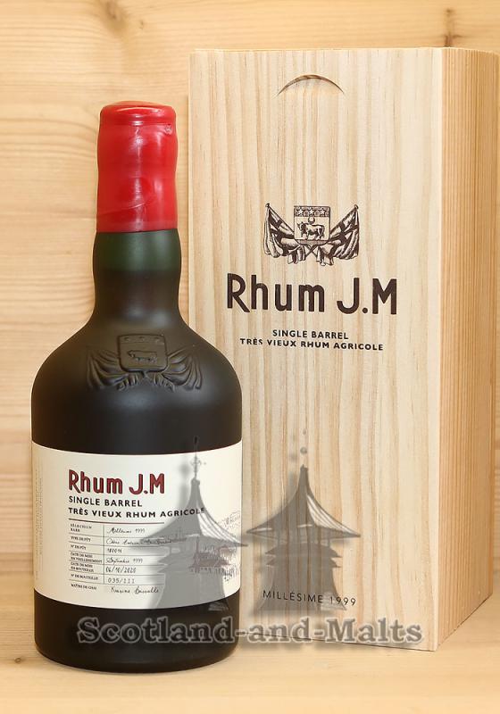 Millésime 1999 Rhum J.M Single Barrel Très Vieux Rhum Agricole Ex-Bourbon Cask No. 180014 mit 42,8% - Rum aus Martinique