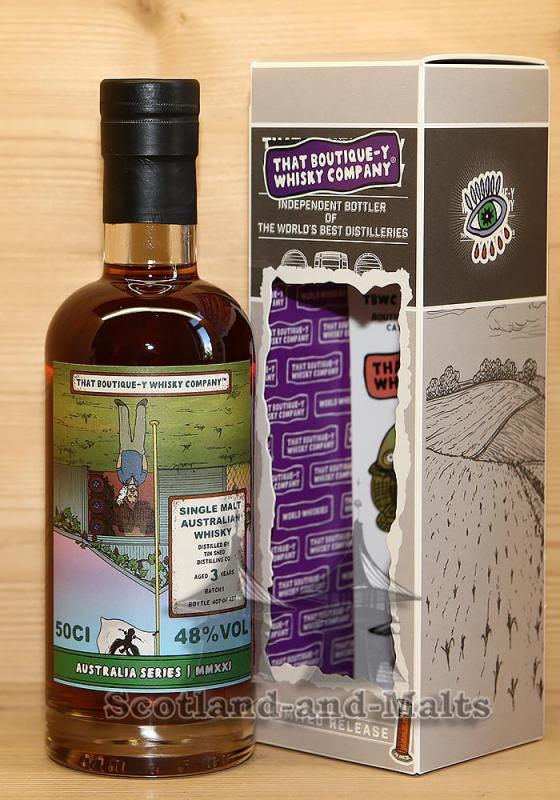 Tin Shed Distilling Co. Batch 1 - 3 Jahre mit 48,0% von That Boutique-y Whisky Company von Atom Supplies Limited - single Malt Whisky aus Australien