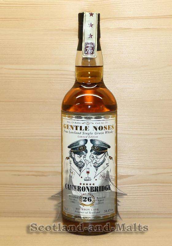 Cameronbridge 1991 - 2018 Gentle Noses 26 Jahre Bourbon Cask No. 231 mit 56,4% - single Grain scotch Whisky