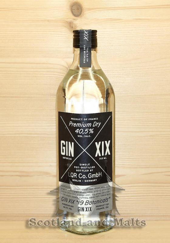 Gin XIX Premium Dry mit 40,5% Gin aus Frankreich - LQR Co.