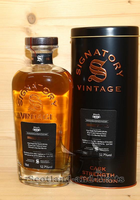 Unnamed Islay 1992/2021  Bourbon Barrel No. 6779 (Vatting Cask) mit 52,7% - Cask Strength Collection Signatory Vintage Islay Single Malt Scotch Whisky
