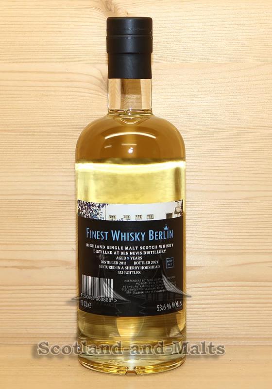 Ben Nevis 2011 - 9 Jahre Sherry Hogshead mit 53,6% Finest Whisky Berlin Batch 9 - single Malt scotch Whisky