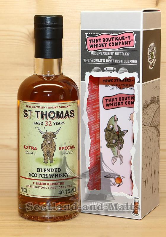 St. Thomas extra Special 32 Jahre Batch 1 mit 40,1% von That Boutique-y Whisky Company von Atom Supplies Limited