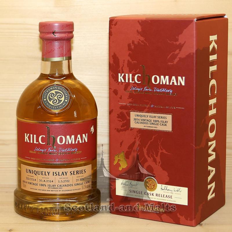 Kilchoman 2014 Vintage 100% Islay Calvados Cask No. 322/2014 mit 55,3% - Uniquely Islay Series 1/10 "An T-Earrach 2022" Kilchoman Distillery