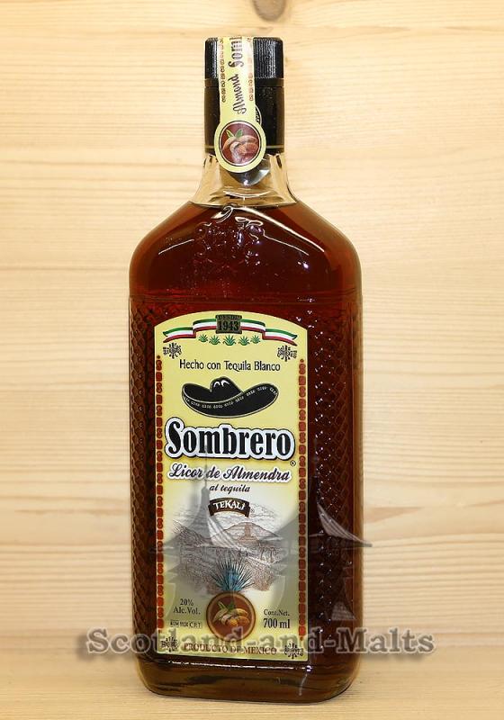 Sombrero Licor de Almendra Tequila mit 20,0% - ein Mandel Likör hergestellt mit Tequila
