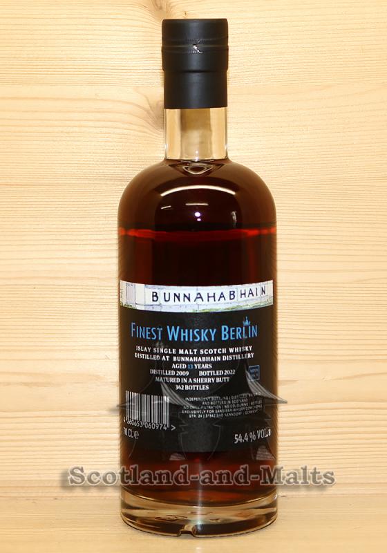 Bunnahabhain 2009 - 13 Jahre Sherry Butt mit 54,4% single Malt scotch Whisky - Finest Whisky Berlin Batch 11 Sansibar Whisky