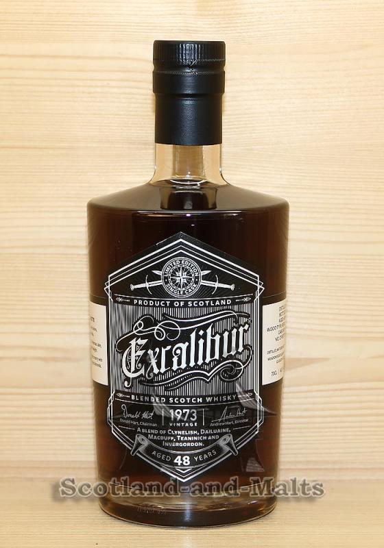 Excalibur 1973 - 48 Jahre Refill Sherry Butt No. 40997 mit 40,3% ein De Luxe Blend von The Maltman (A blend of Clynelish, Dailuaine, Macduff, Teaninich and Invergordon)