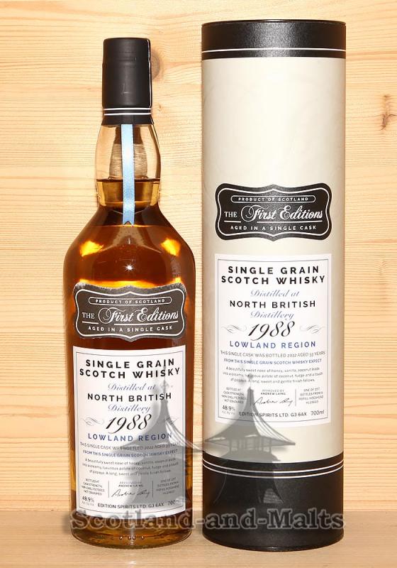 North British 1988 - 33 Jahre Refill Hogshead No. HL19603 mit 48,9% The First Edition von Hunter Laing