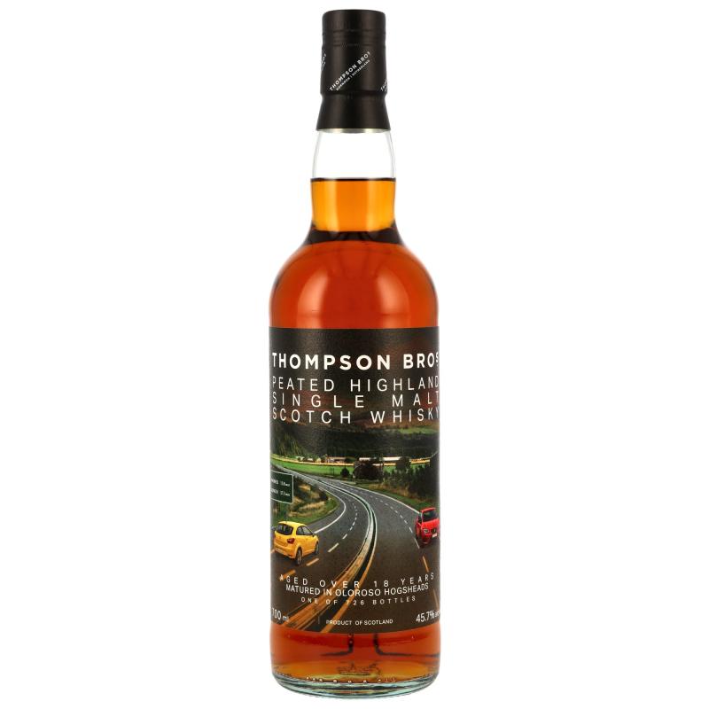 Highland Single Malt Whisky (Peated) 18 Jahre Oloroso Sherry Casks mit 45,7% single Malt scotch Whisky von Thompson Bros.