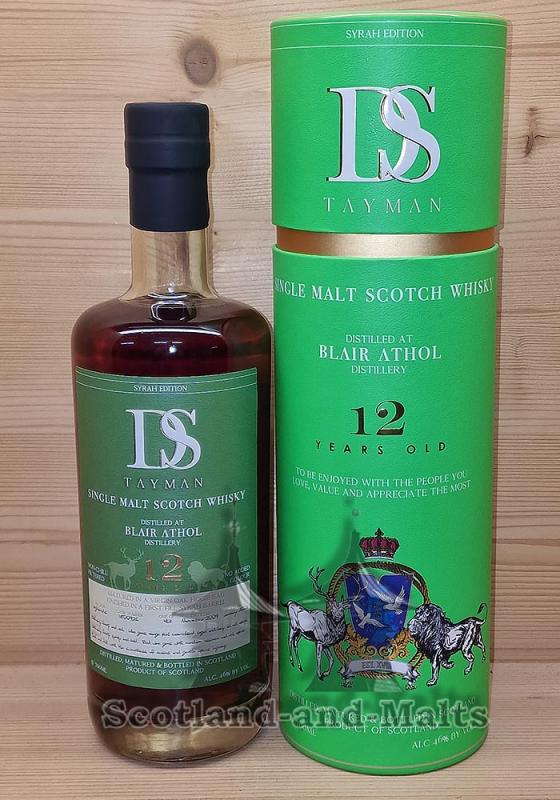 Blair Athol 2009 - 12 Jahre Virgin Oak Hogshead + First Fill Syrah Barrel Finish No. 1800926 mit 46,0% - Syrah Edition von DS Tayman