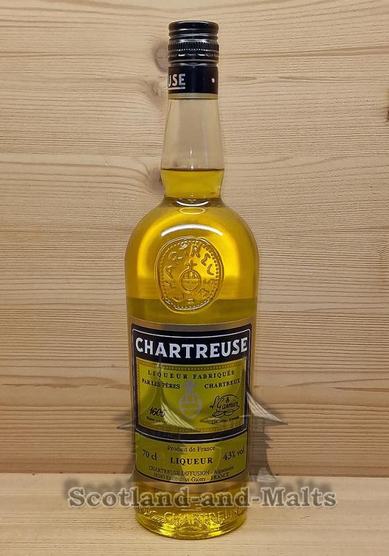 Chartreuse gelb mit 43,0% -  Französischer Kräuterlikör von den Kartäusermönchen