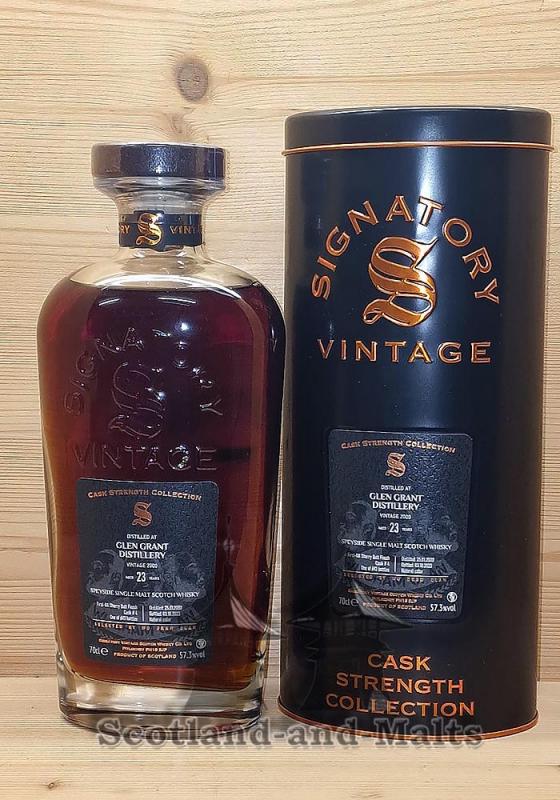 Glen Grant 2000/2023 1st Fill Oloroso Sherry Butt Finish No. 4 mit 57,3% - Cask Strength Collection Signatory Vintage Speyside Single Malt Scotch Whisky - Selected by Wu Dram Clan