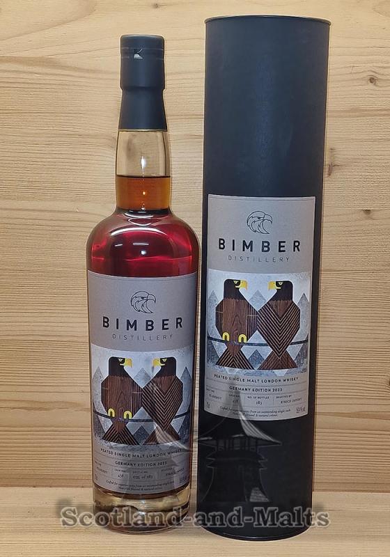 Bimber Pedo Ximénez Sherry Cask #458 mit 59,4% Peated Single Malt London Whisky Germany Edition 2023 - single Malt Whisky aus England Bimber Distillery