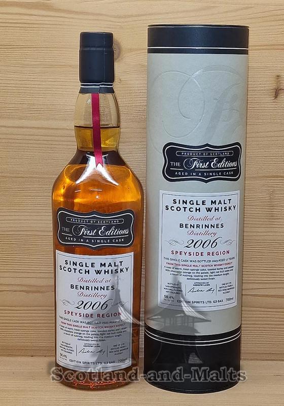 Benrinnes 2006 - 17 Jahre Red Wine Barrique No. HL20607 mit 58,4% The First Edition von Hunter Laing