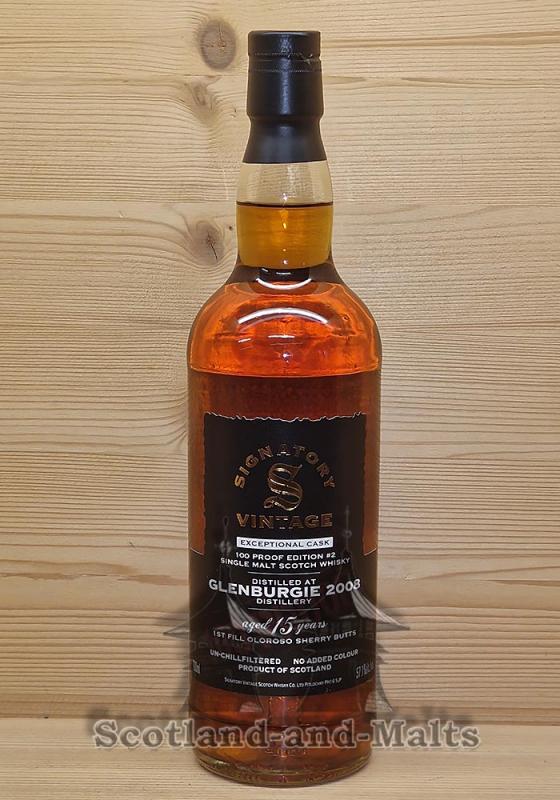 Glenburgie 2008 - 15 Jahre 1st Fill Oloroso Sherry Butts Signatory Vintage 100 Proof Exceptional Cask Edition #2 - Speyside Single Malt Scotch Whisky mit 57,1% von Signatory