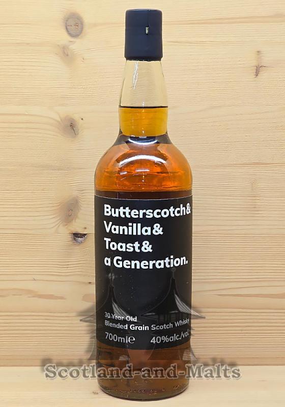 Butterscotch & Vanilla & Toast & A Generation - Blended Grain Whisky 30 Jahre mit 40,0% von That Boutique-y Whisky Company von Atom Supplies Limited - Blended Grain Whisky aus Schottland