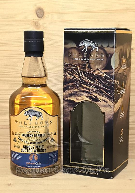 WOLFBURN VIBRANT STILLS LIMITED EDITION 2024 exklusiv für Deutschland Sauternes Cask Finish mit 50,0% - single Malt scotch Whisky aus der Wolfburn Distillery
