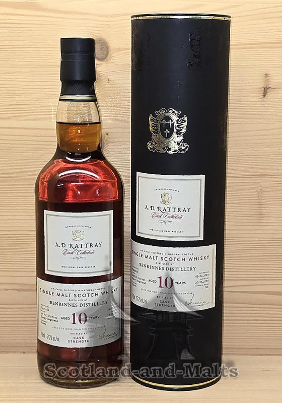 Benrinnes 2014 - 10 Jahre 1st Fill Oloroso Sherry Hogshead No. -- mit 57,2% single Malt scotch Whisky von A.D.Rattray