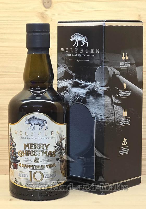 WOLFBURN 2014 "Merry Christmas" - 10 Jahre Oloroso Sherry Casks mit 46,0% - single Malt scotch Whisky Wolfburn Distillery