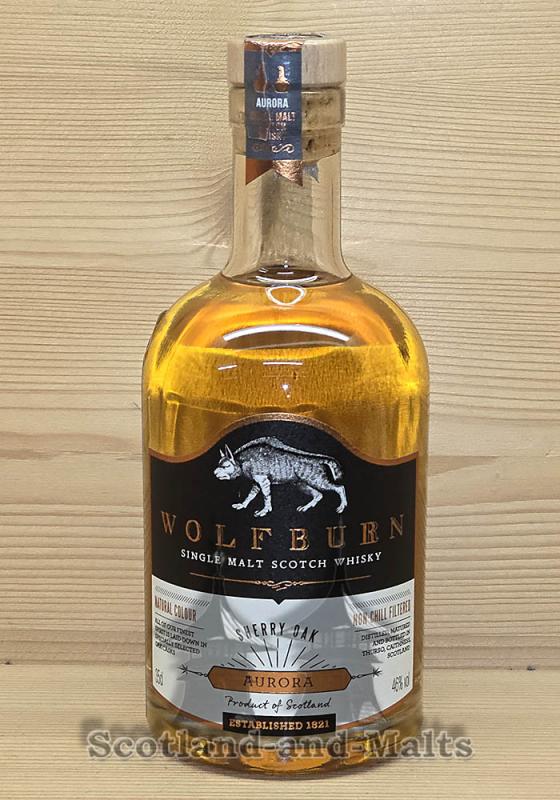 Wolfburn Aurora 50% Sherry Cask and 50% Bourbon Cask mit 46,0% in der 350ml Flasche - single Malt scotch Whisky - Wolfburn Distillery
