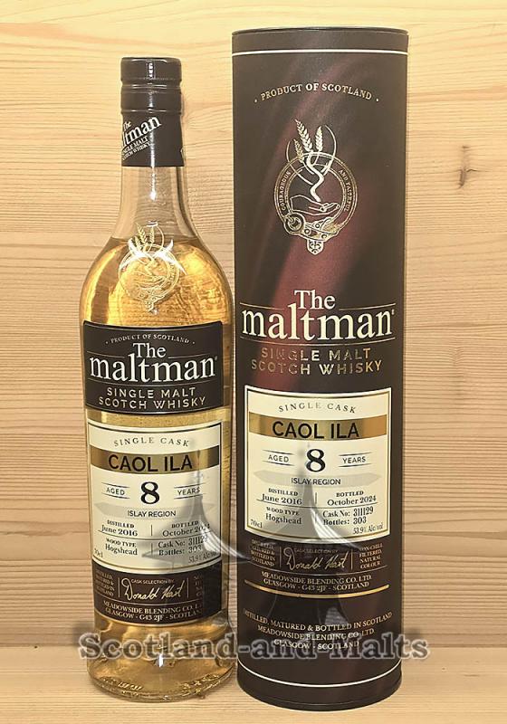 Caol Ila 2016 - 8 Jahre Hogshead No. 311129 mit 53,9% von The Maltman - single Malt scotch Whisky